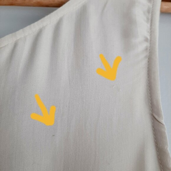 SOUTH Sequins Dip-Dye Silky Tunic Tank High Low Hem Top Cream & Tan Sz M Flawed - Picture 14 of 16